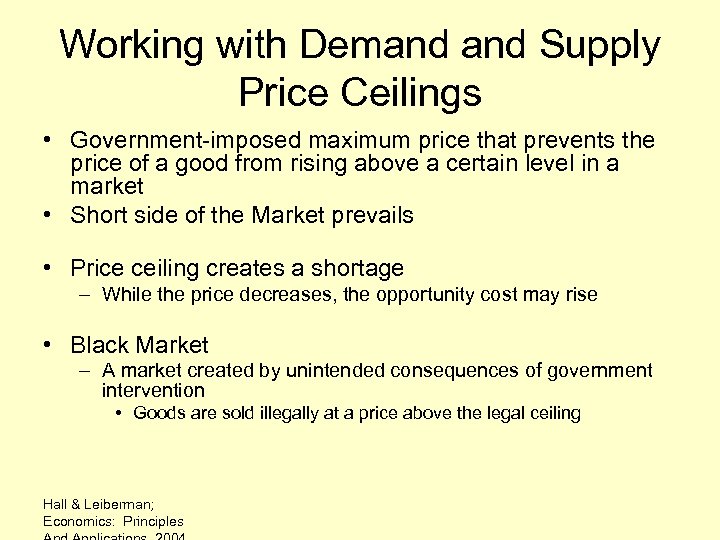 Working With Demand Supply Price Ceilings Government Imposed