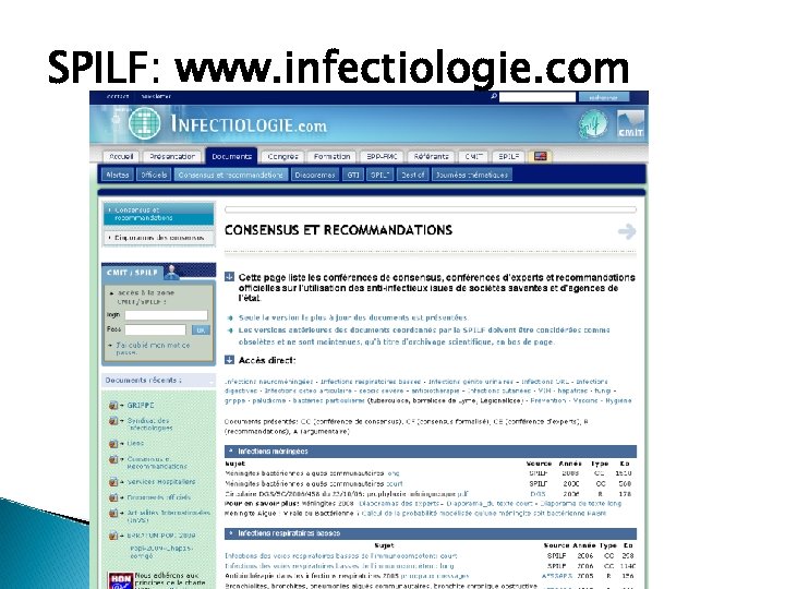 SPILF: www. infectiologie. com 