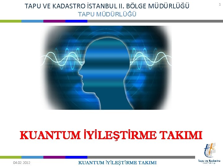 TAPU VE KADASTRO İSTANBUL II. BÖLGE MÜDÜRLÜĞÜ TAPU MÜDÜRLÜĞÜ KUANTUM İYİLEŞTİRME TAKIMI 04. 02.