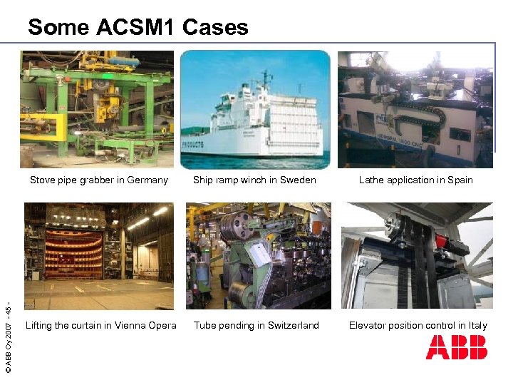 Some ACSM 1 Cases © ABB Oy 2007 - 45 - Stove pipe grabber