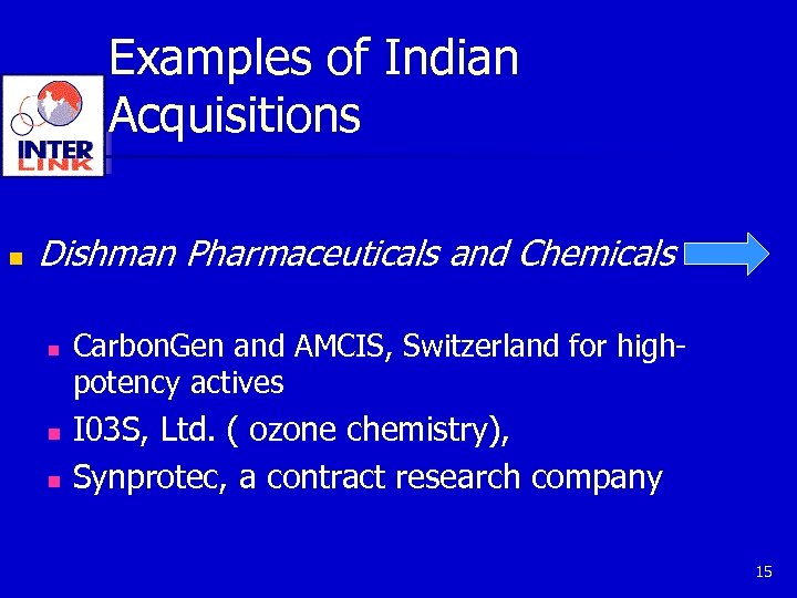 Examples of Indian Acquisitions n Dishman Pharmaceuticals and Chemicals n n n Carbon. Gen