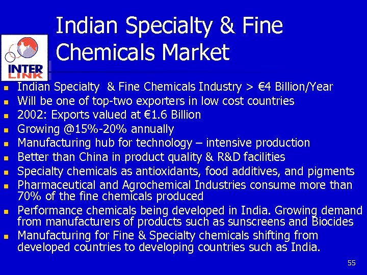 Indian Specialty & Fine Chemicals Market n n n n n Indian Specialty &