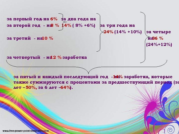 за первый год на 6% за два года на – за второй год -