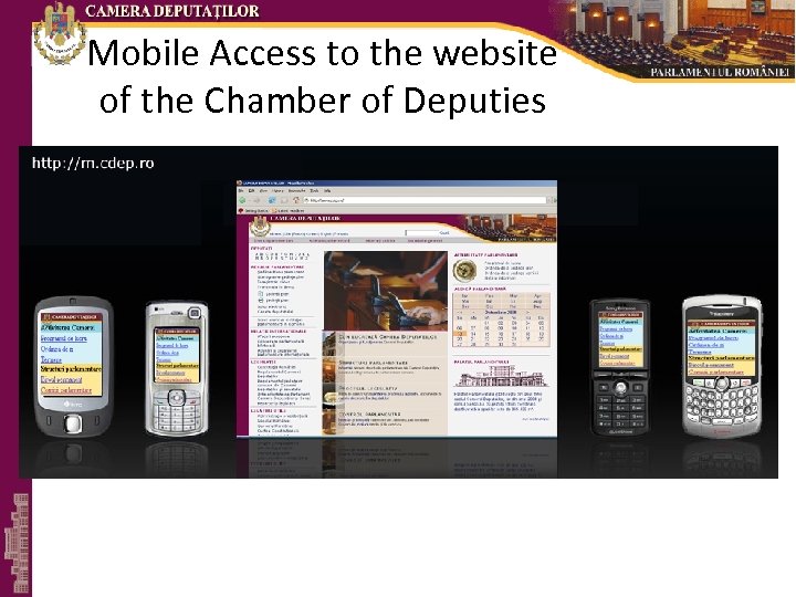 Mobile Access to the website of the Chamber of Deputies 