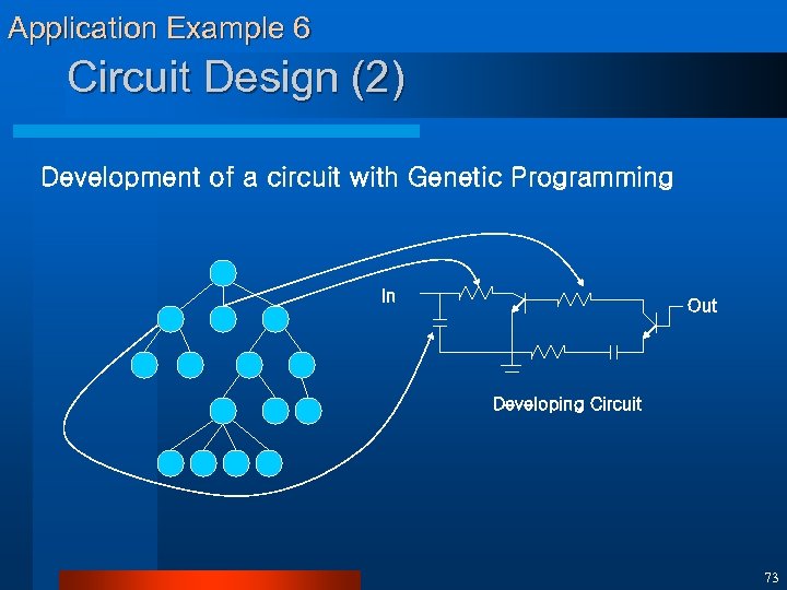 Application Example 6 Circuit Design (2) Development of a circuit with Genetic Programming In