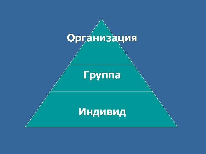 Организация Группа Индивид 