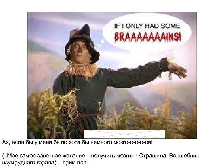 Ах, если бы у меня было хотя бы немного мозго-о-ов! ( «Мое самое заветное