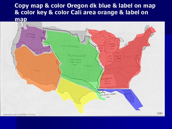 Copy map & color Oregon dk blue & label on map & color key