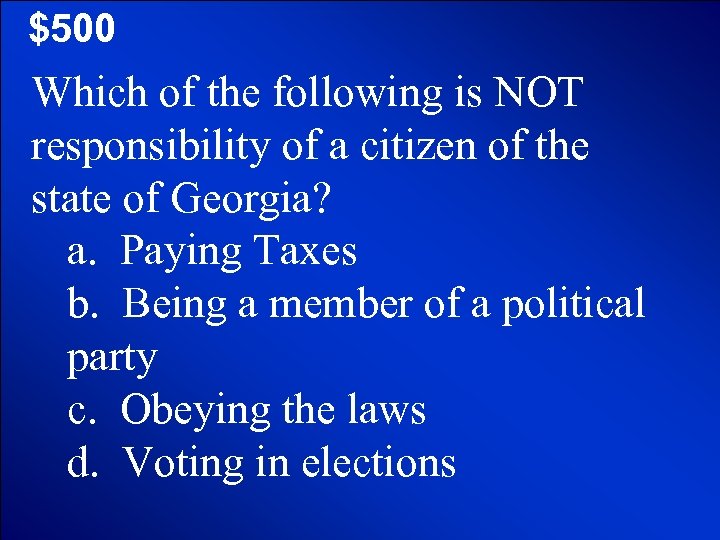 © Mark E. Damon - All Rights Reserved $500 Which of the following is