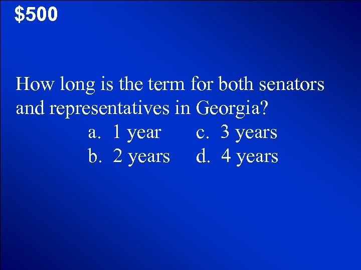 © Mark E. Damon - All Rights Reserved $500 How long is the term