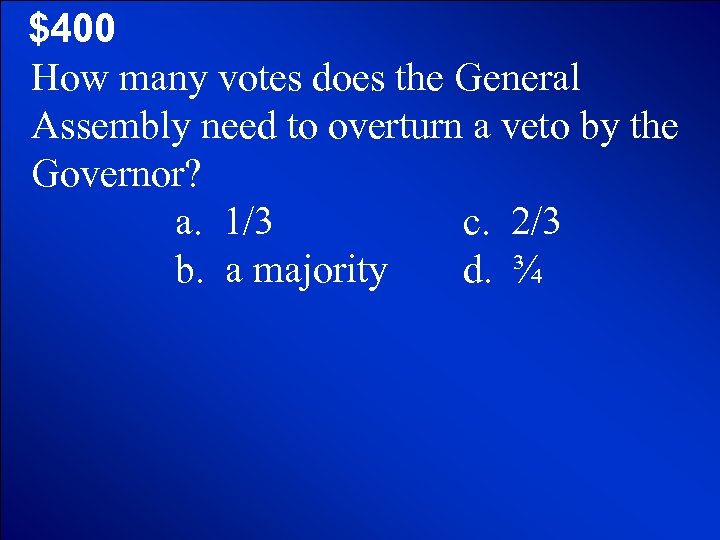 © Mark E. Damon - All Rights Reserved $400 How many votes does the