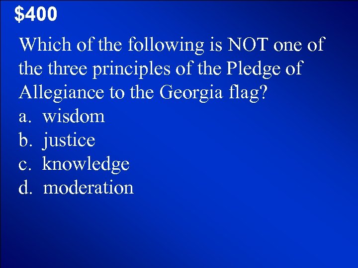 © Mark E. Damon - All Rights Reserved $400 Which of the following is