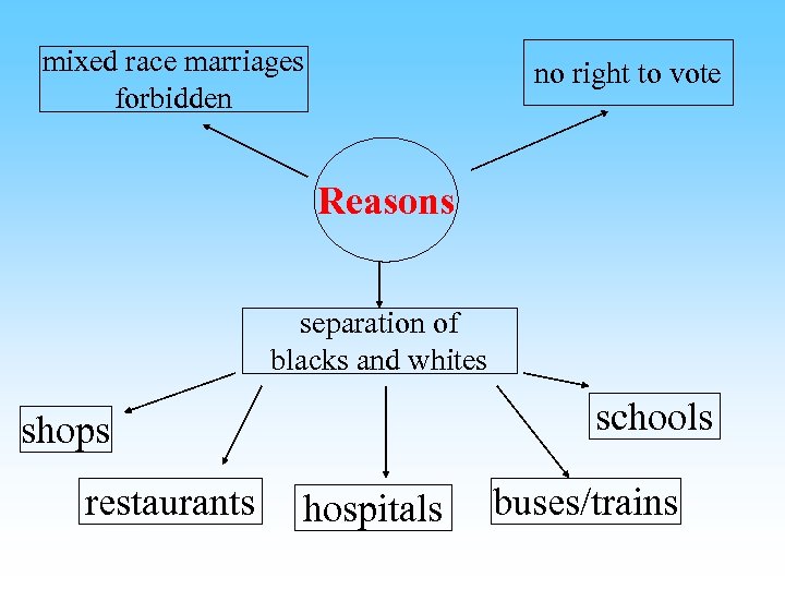  mixed race marriages forbidden no right to vote Reasons separation of blacks and