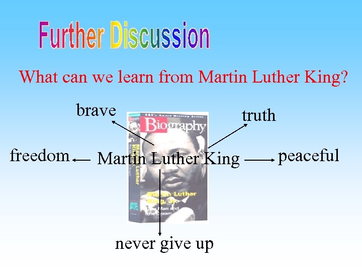 What can we learn from Martin Luther King? brave freedom Martin Luther King never