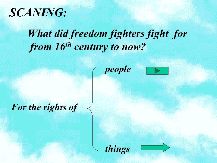 SCANING: What did freedom fighters fight for from 16 th century to now? people