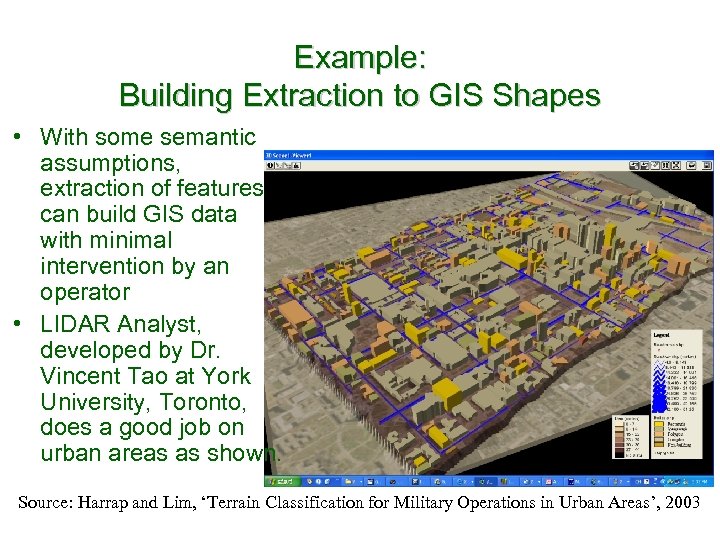 Example: Building Extraction to GIS Shapes • With some semantic assumptions, extraction of features