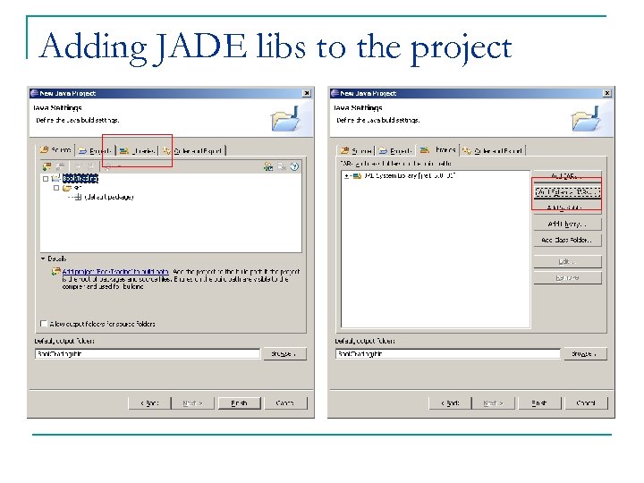 Adding JADE libs to the project 