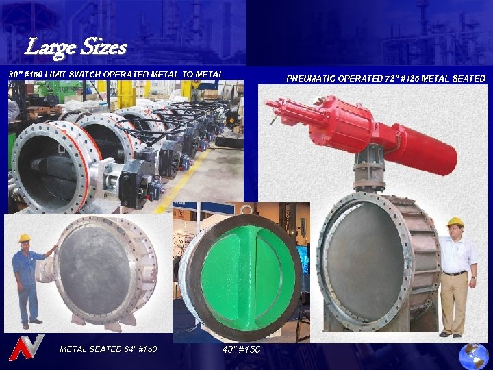 Large Sizes 30” #150 LIMIT SWITCH OPERATED METAL TO METAL SEATED 64” #150 48”