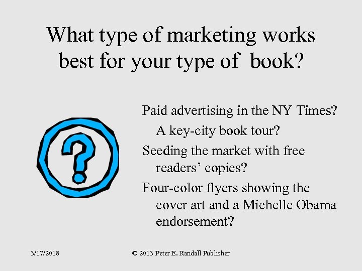 What type of marketing works best for your type of book? Paid advertising in