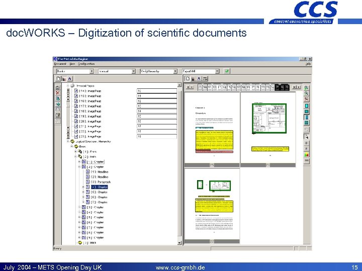 CCS – Offices doc. WORKS – Digitization of scientific documents July 2004 – METS