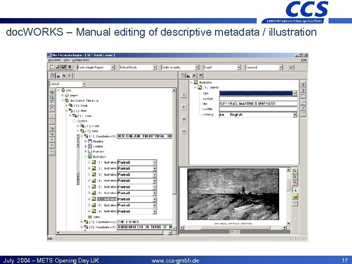 CCS – Offices doc. WORKS – Manual editing of descriptive metadata / illustration July