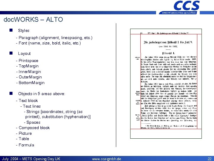 CCS – Offices doc. WORKS – ALTO n Styles - Paragraph (alignment, linespacing, etc.
