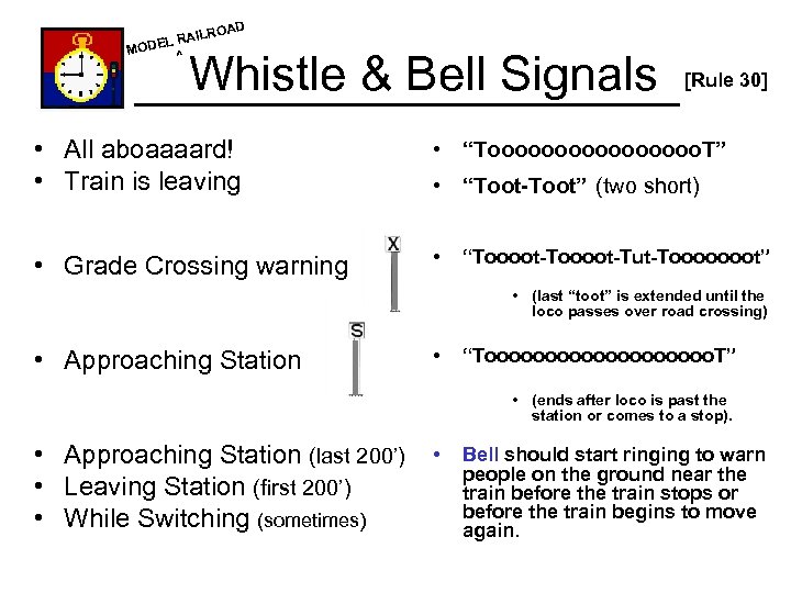 D LROA L RAI MODE ^ Whistle & Bell Signals [Rule 30] • All