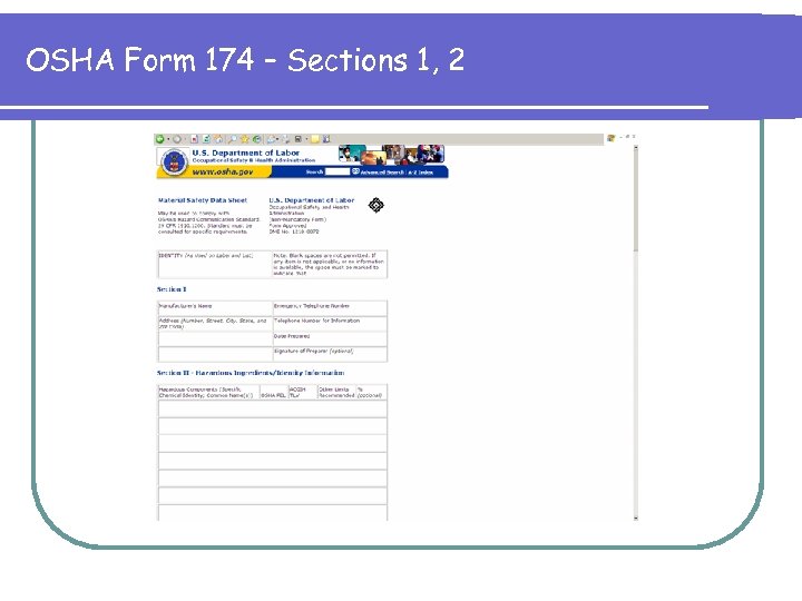 OSHA Form 174 – Sections 1, 2 