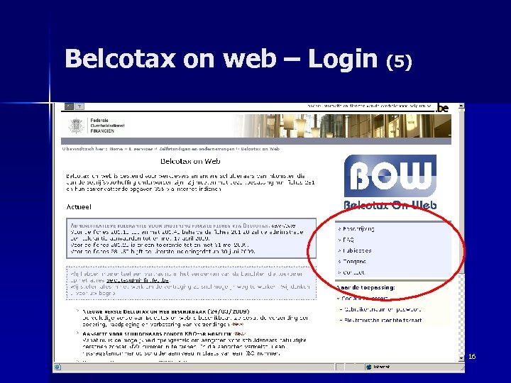 Belcotax on web – Login (5) 16 