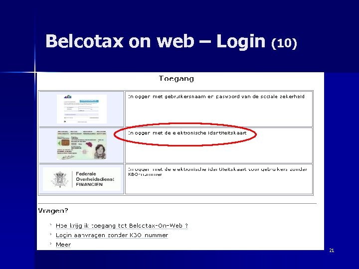 Belcotax on web – Login (10) 21 