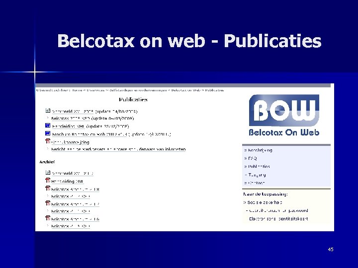 Belcotax on web - Publicaties 45 