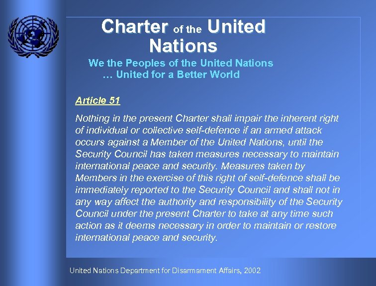 Charter of the United Nations We the Peoples of the United Nations … United