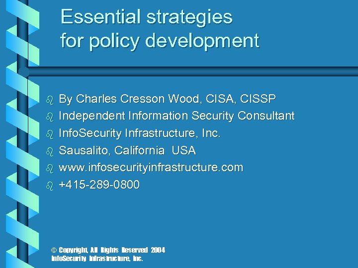 Essential Strategies For Policy Development B B B