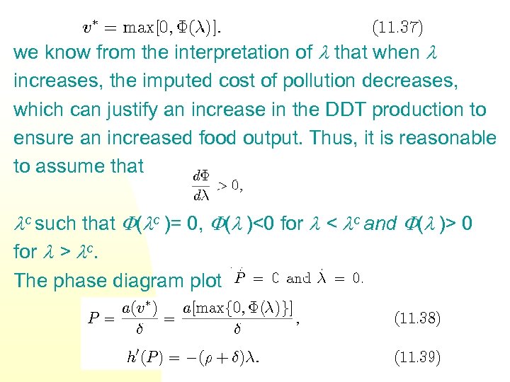 we know from the interpretation of that when increases, the imputed cost of pollution