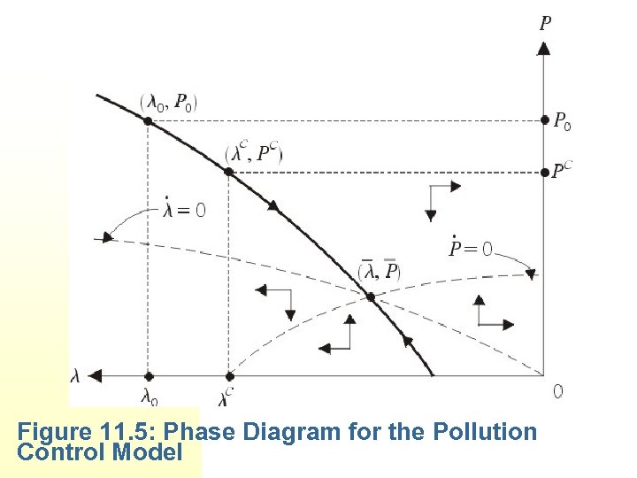 Figure 11. 5: Phase Diagram for the Pollution Control Model 
