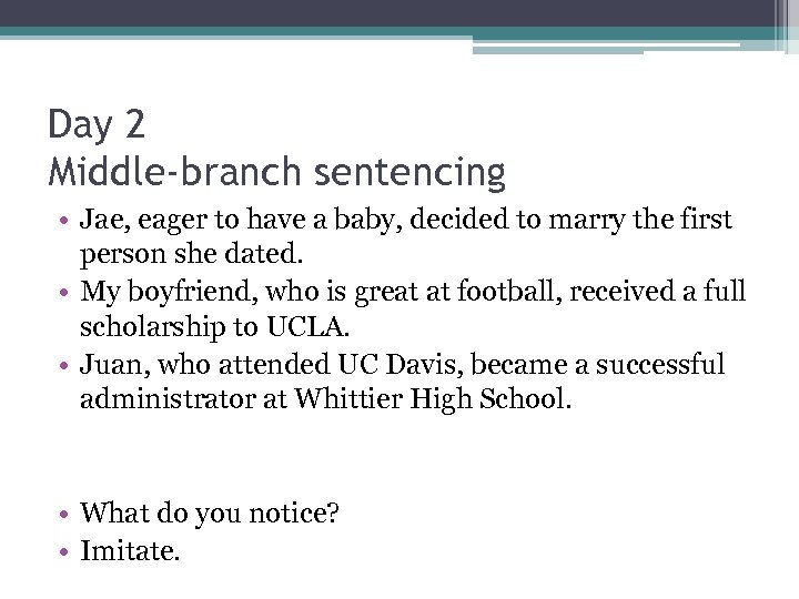 Day 2 Middle-branch sentencing • Jae, eager to have a baby, decided to marry