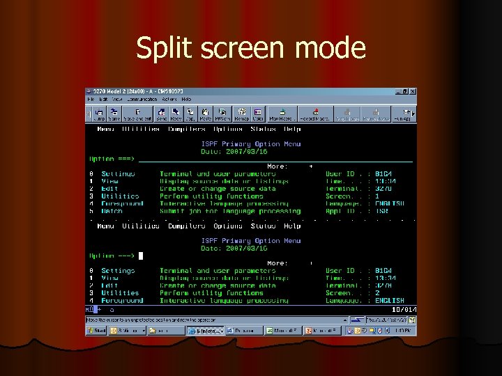 Split screen mode 