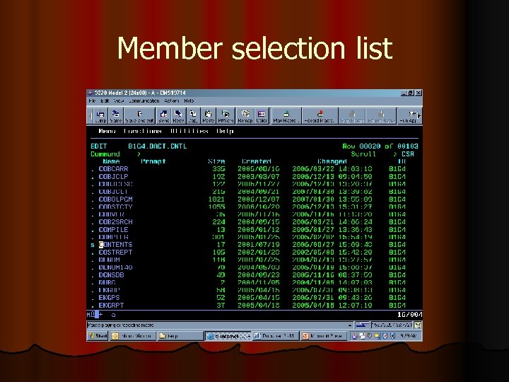 Member selection list 