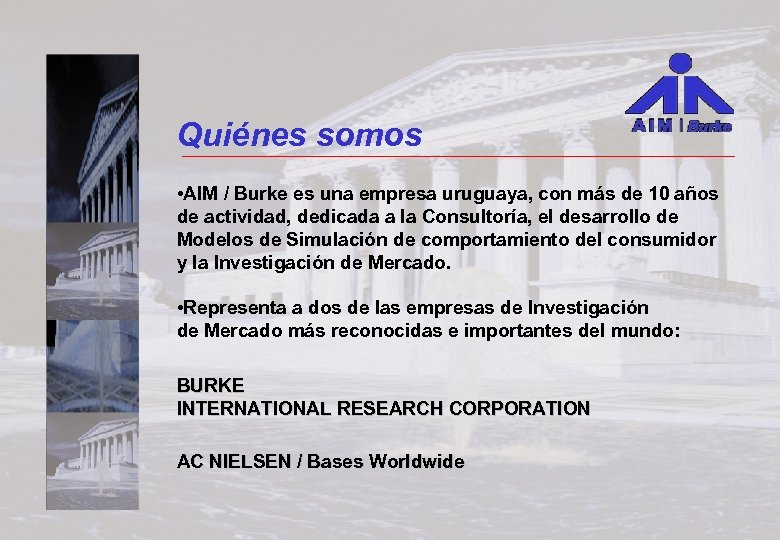 Quiénes somos • AIM / Burke es una empresa uruguaya, con más de 10