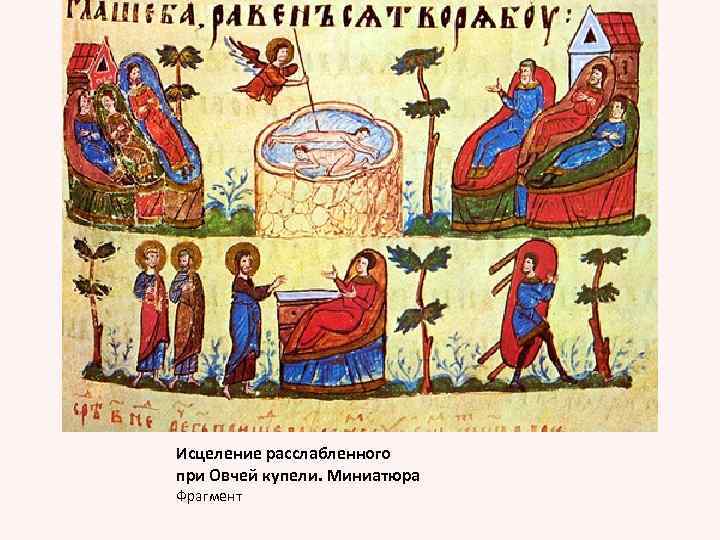 Исцеление расслабленного при Овчей купели. Миниатюра Фрагмент 