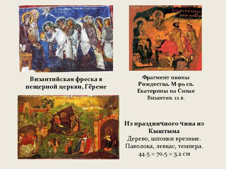 Византийская фреска в пещерной церкви, Гёреме Фрагмент иконы Рождества. М-рь св. Екатерины на Синае