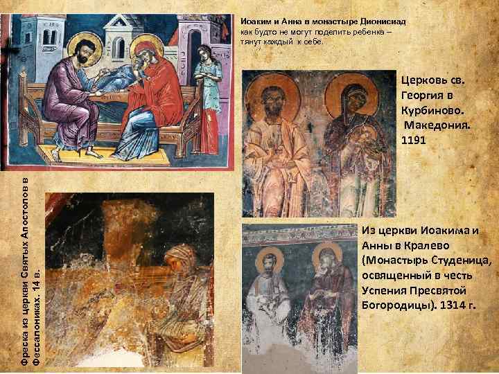 Иоаким и Анна в монастыре Дионисиад как будто не могут поделить ребенка – тянут