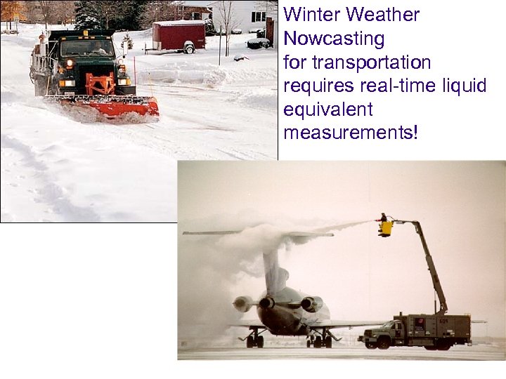 Winter Weather Nowcasting for transportation requires real-time liquid equivalent measurements! 