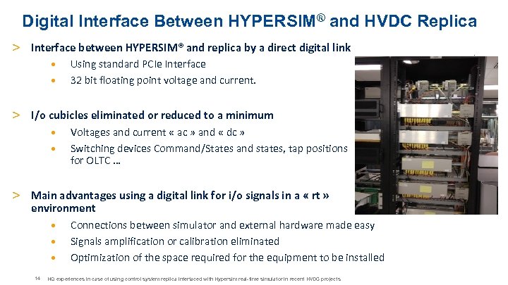 Digital Interface Between HYPERSIM® and HVDC Replica > Interface between HYPERSIM® and replica by