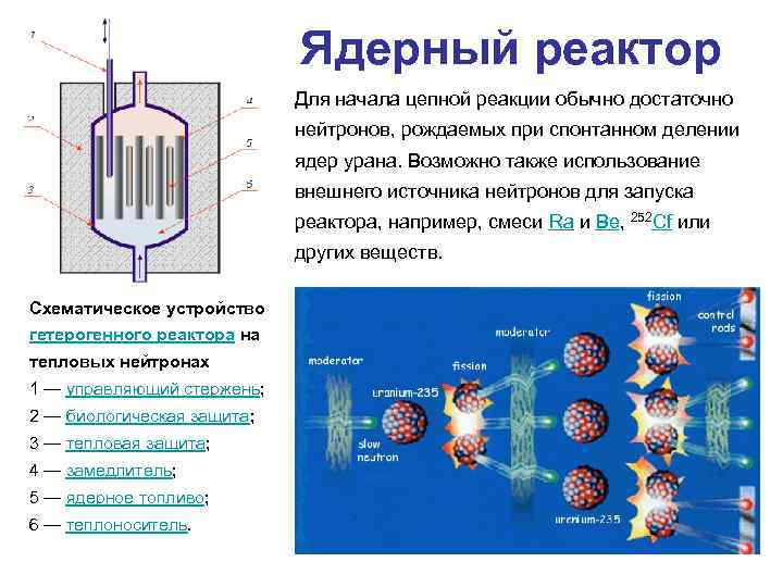 Реакция деления урана тепловыми нейтронами