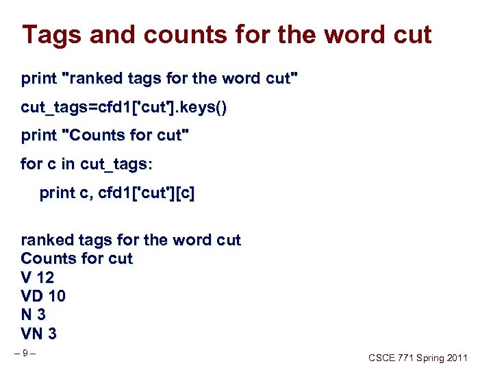 Tags and counts for the word cut print 