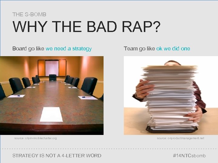 THE S-BOMB WHY THE BAD RAP? Board go like we need a strategy source: