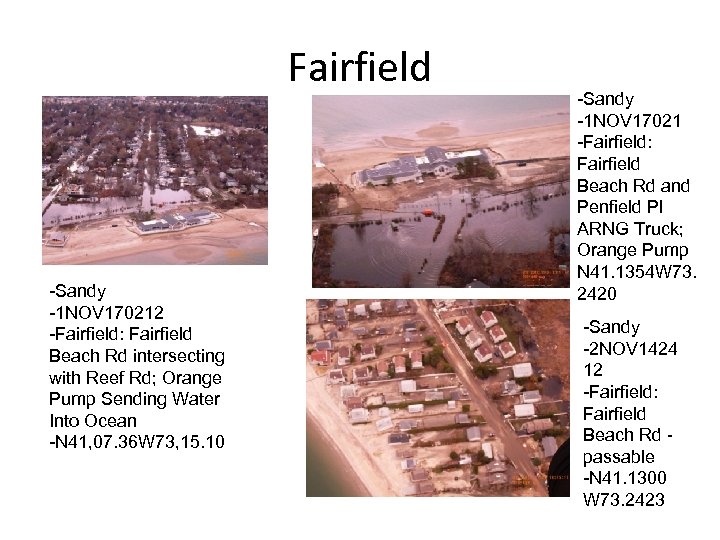 Fairfield -Sandy -1 NOV 170212 -Fairfield: Fairfield Beach Rd intersecting with Reef Rd; Orange