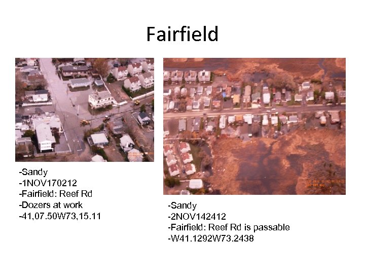 Fairfield -Sandy -1 NOV 170212 -Fairfield: Reef Rd -Dozers at work -41, 07. 50