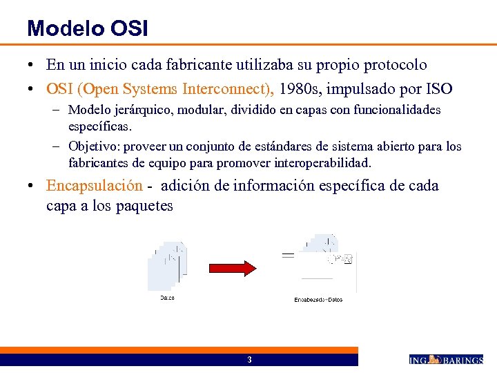 Modelo OSI • En un inicio cada fabricante utilizaba su propio protocolo • OSI
